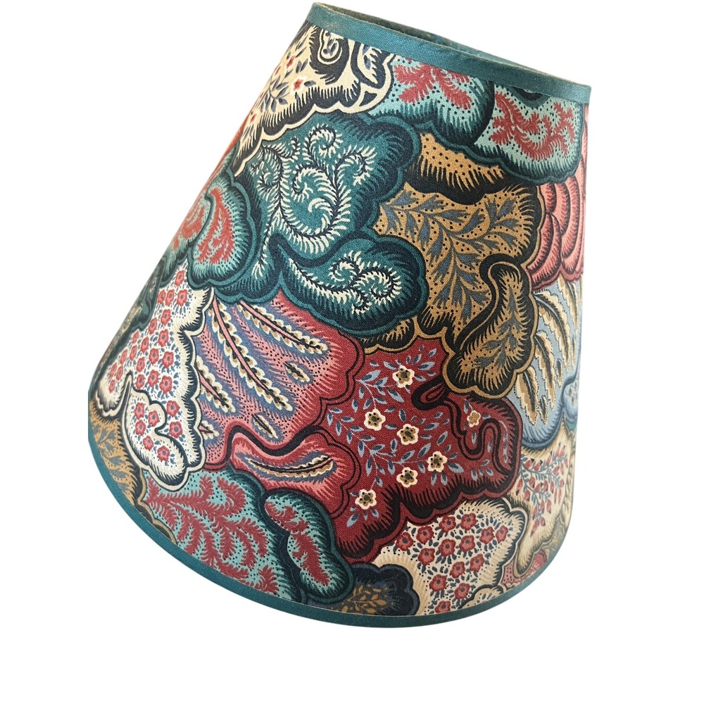 Vintage Boho Eclectic Floral Tapestry Empire Lamp Shade Green Burgundy - Picture 9 of 13